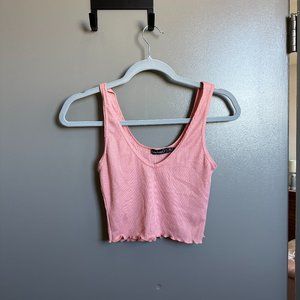 Pink BooHoo Ribbed Tank Top